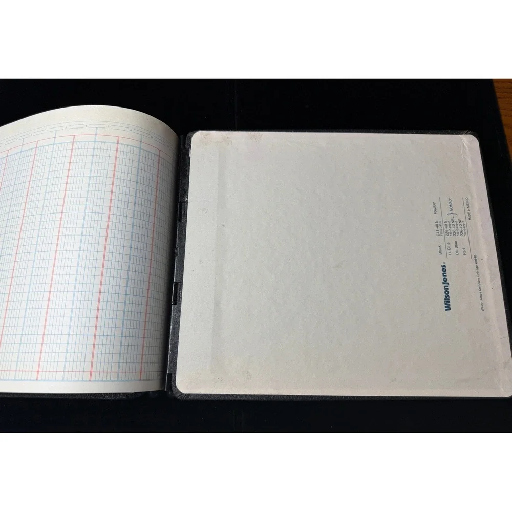 Wilson Jones Raven Black Post Binder 241-40 N Ledger Record Book with Paper